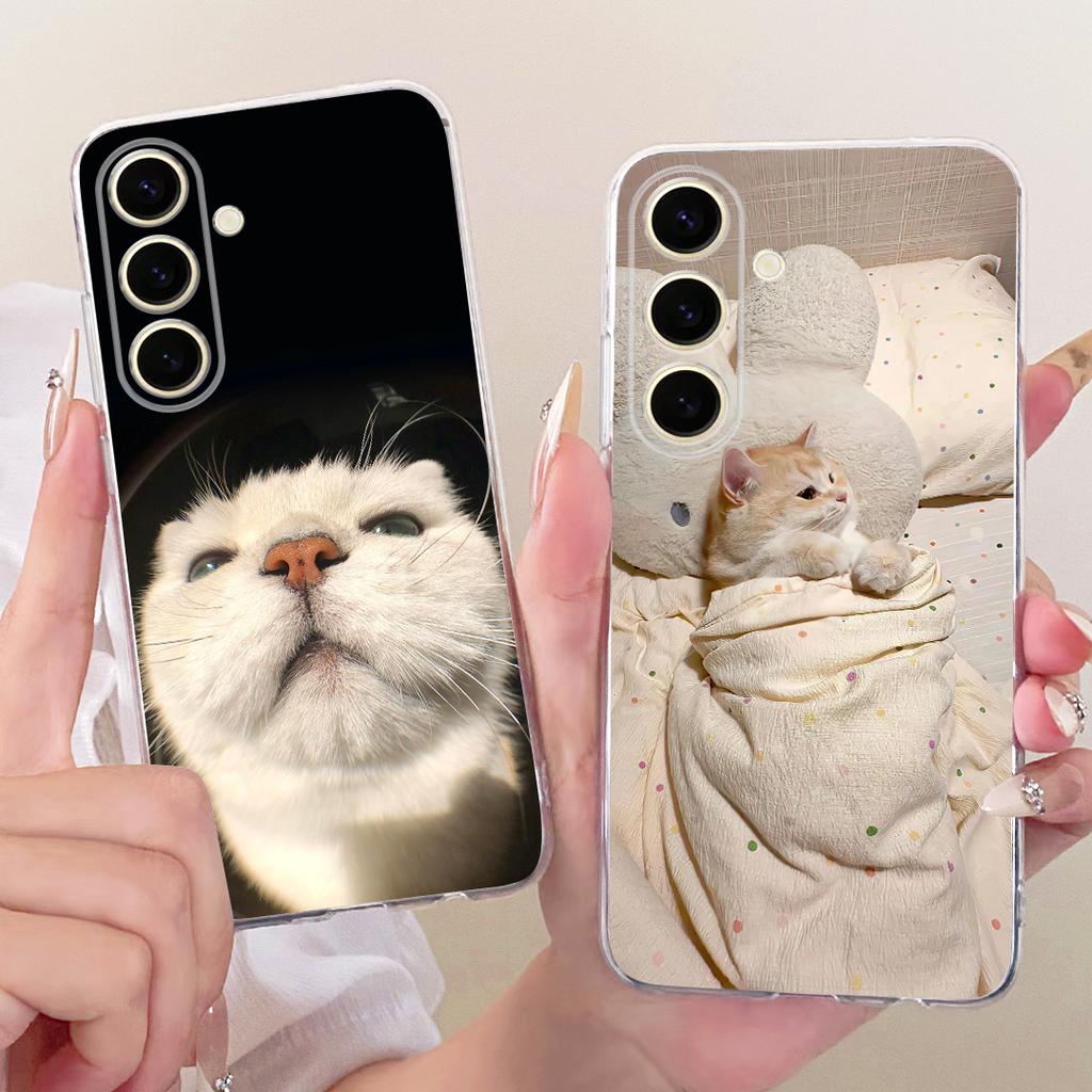 For Samsung Galaxy S25+ S25 2026 Cute Flower Butterfly Cat Painted Case For Samsung S25 5G S25Plus Soft Silicone TPU Phone Cases