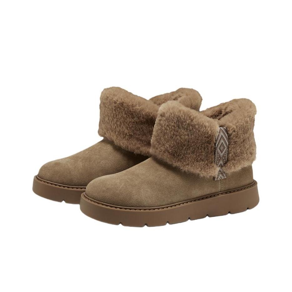 Skechers Короткие теплые удобные стильные женские зимние ботинки Коричневые 169100-CSNT