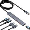 Aceele USB-хаб 10 Гбит/с USB Gen 2 Хаб с 120 см 2 портами и 2 USB A на USB Конвертер-адаптер с портом питания для MacBook iPad и Samsung Идеально подходит для