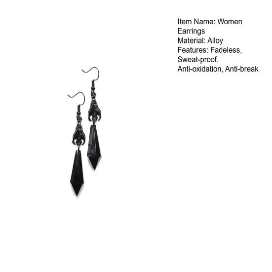 Beautifully Lady Ear Hooks Drop-resistant Ruby/Black Gem Dress Up