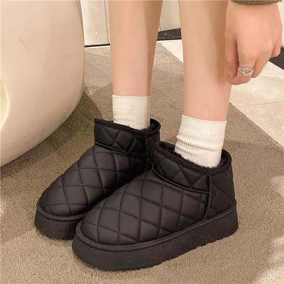 Модные кожаные водонепроницаемые женские зимние ботинки на платформе с флисовой подкладкой, дизайнерская роскошная мода 2025, зимняя нескользящая обувь с круглым носком для женщин