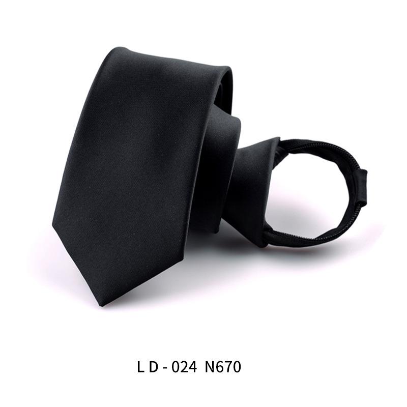 Wind Dress Jacquard Polyester Zipper Tie Men'S Business Occupation Easy To Pull Lazy Tie