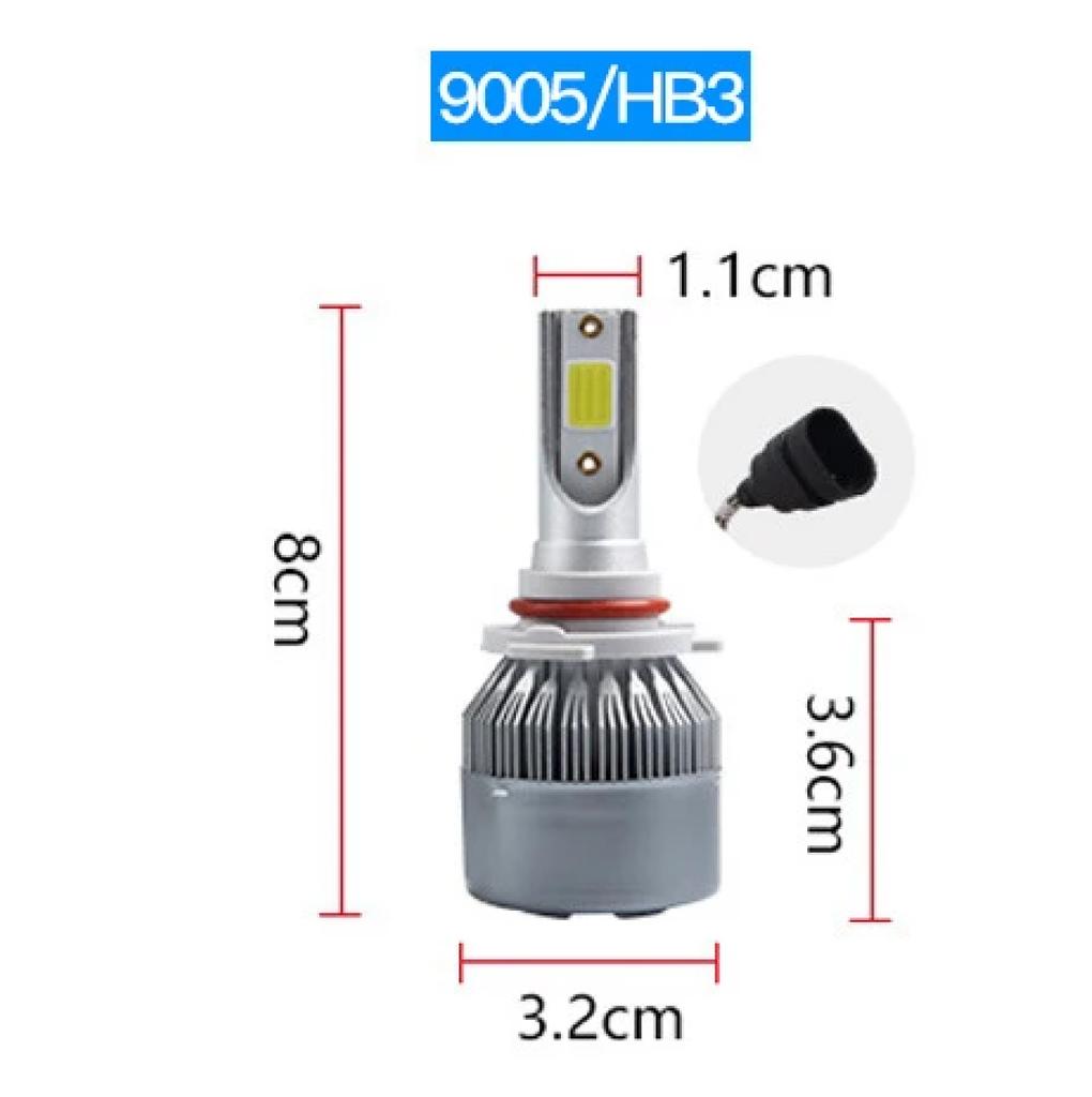 2pcs C6 72W H11 H4 Hi/Lo H1 H7 COB LED H11 HB3 9005 HB4 9006 Car Headlight Bulbs Car Fog Light 12V 7200LM Auto Headlamps