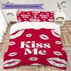 Passionate Kisses & Lips Pattern Bedding uilt Set uilt Cover Pillowcase Home Decoration Birthday Gift (1 * duvet cover + 2 * pillowcase without core)