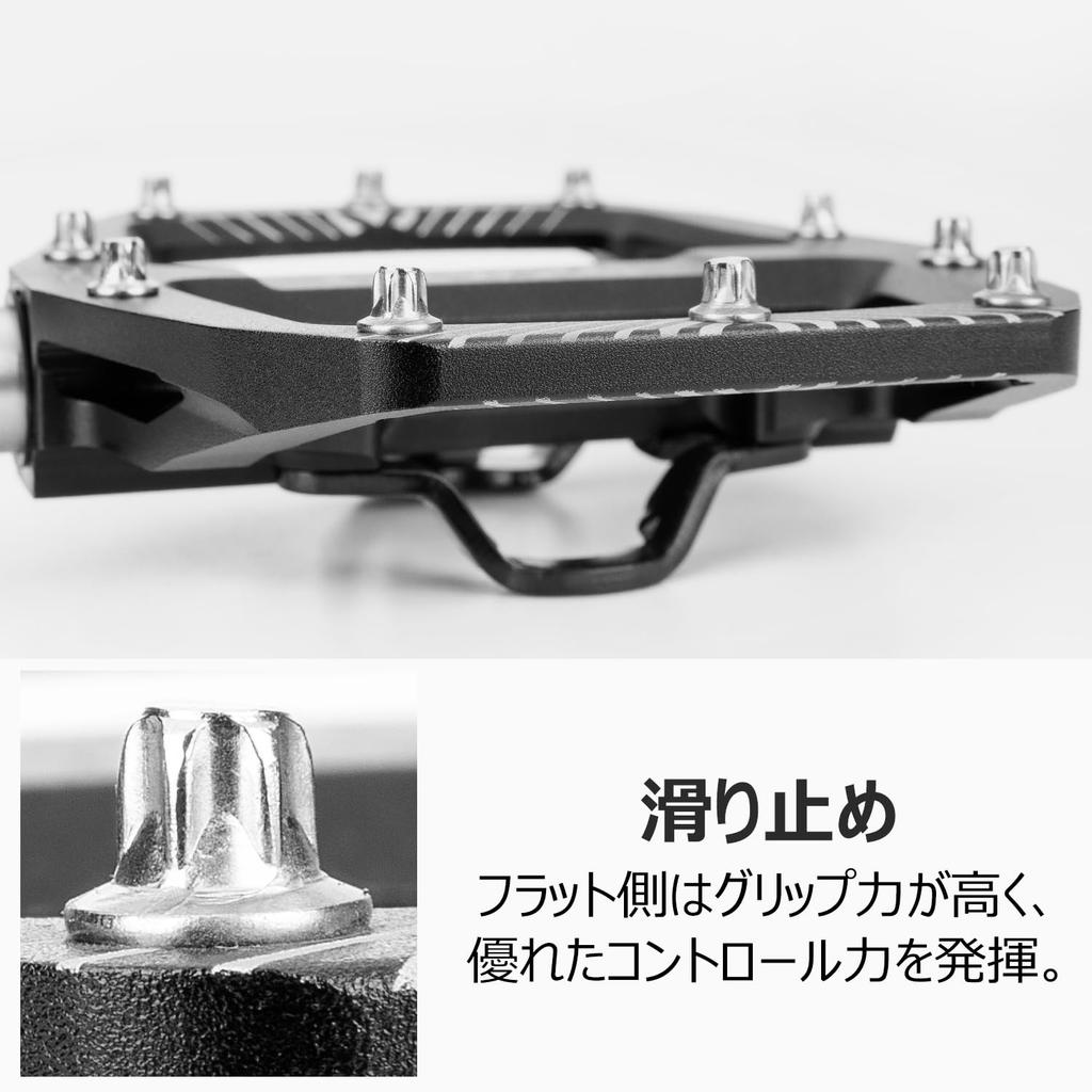 CXWXC Bicycle Binding Wide Cleats Black Pedals, Pedals, Single-Sided Flat, Non-Slip, Tread, 9/16-Inch, Included, Aluminum, (CX-159)