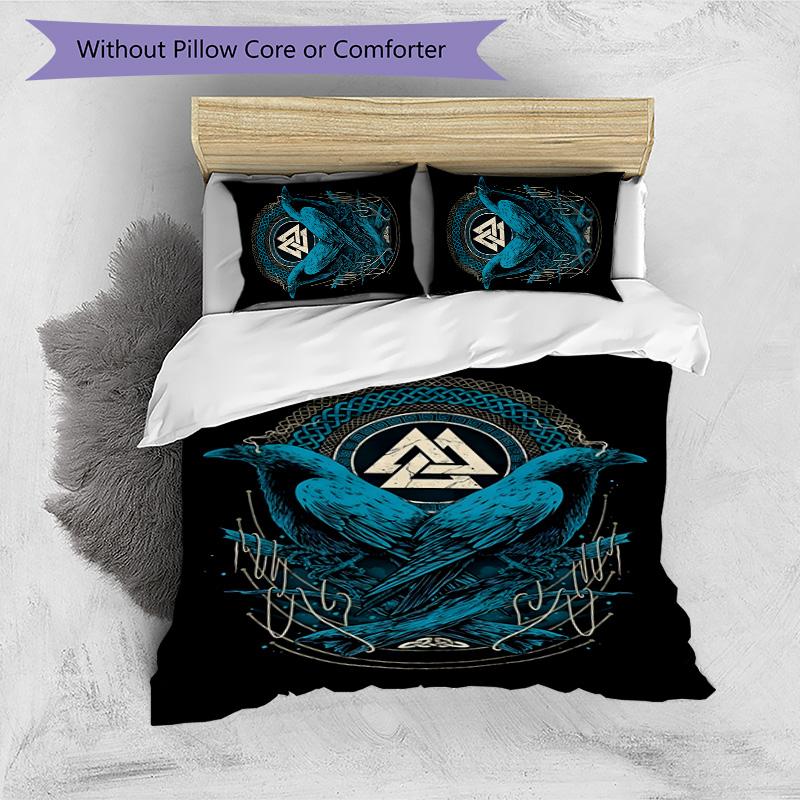 Nordic Mythology 3pcs Bedding Set Duvet Cover Closure Includes 1 Duvet Cover & 2 Pillowcases for All Seasons Bedroom Home Dorm Decor