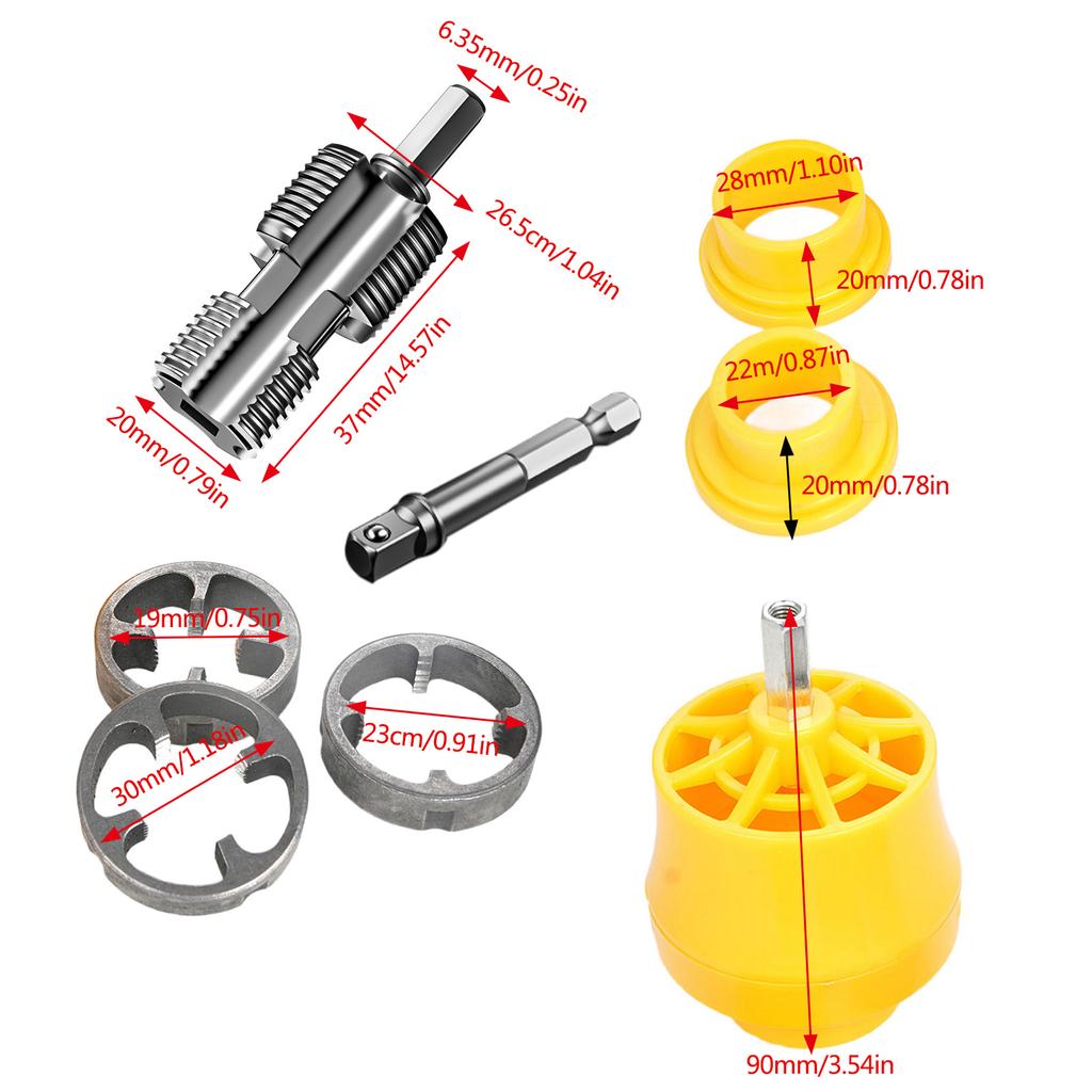 Electric Drill Compatible PVC Pipe Threader Kit Electric Drill PVC Thread Maker Tool Pipe Threader for Electric Drill