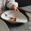 Irregular Ceramic Dinner Plate White Noodle Bowl Fruit Plate Salad Bowls Soup Bowl Dessert Bowls Dim Sum Plates Dish Snack Tray