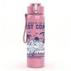 1PC West Coast California 750ml Color Plastic Sports Water Bottle Leakproof Flip Straw Lid Suitable for Sports Office Home Use