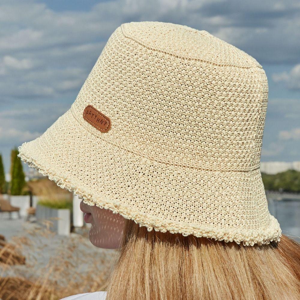 Fashion Foldable Fisherman Hat Wide Brim Lightweight Beach Sun Hat Uv Protection Panama Straw Hat