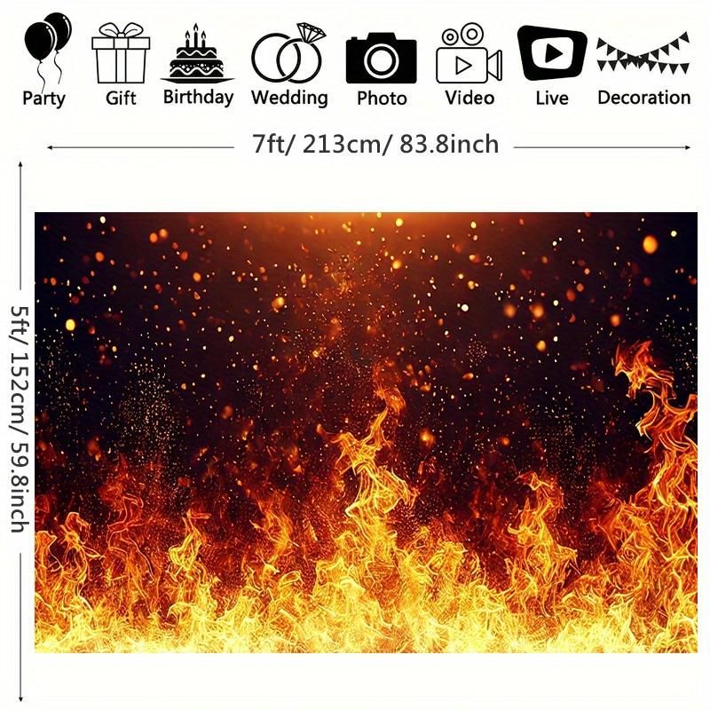 Flame Photography Background - Polyester Fabric Flame Effect Suitable for Birthday Party Photo Studio Props Multi functional