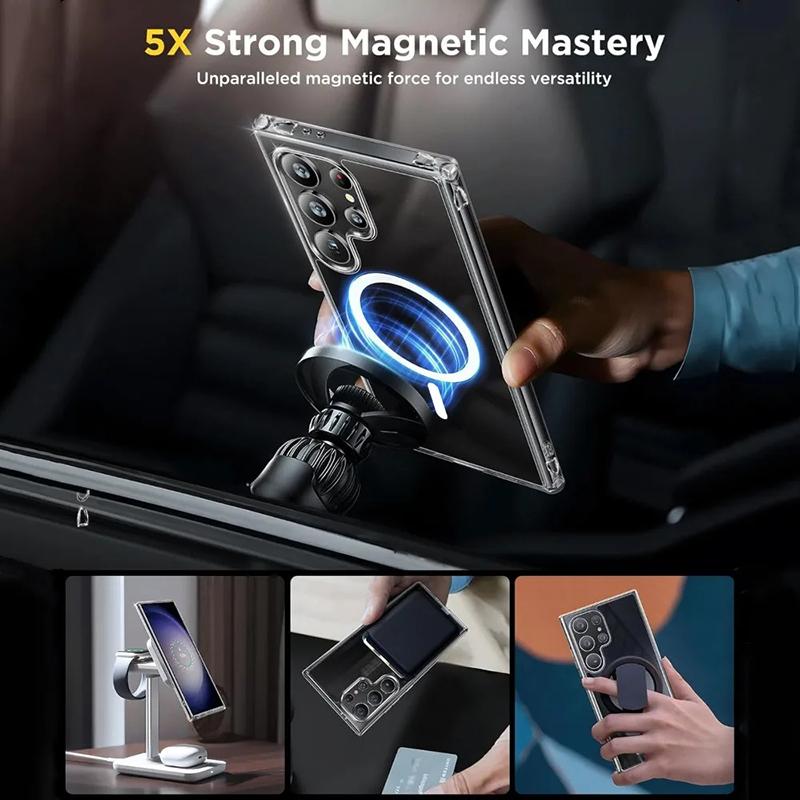 Для Magsafe Магнитный HD Прозрачный Акриловый Чехол для Телефона Для Samsung S25 Ultra Egde S23 S20 S21 S22 S24 Ultra Plus FE A56 A55 A54