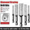6/8/10/12mm Diamond Drill Bit Granite Brazing Hole Opener Hand Tool  for Drilling and Grinding