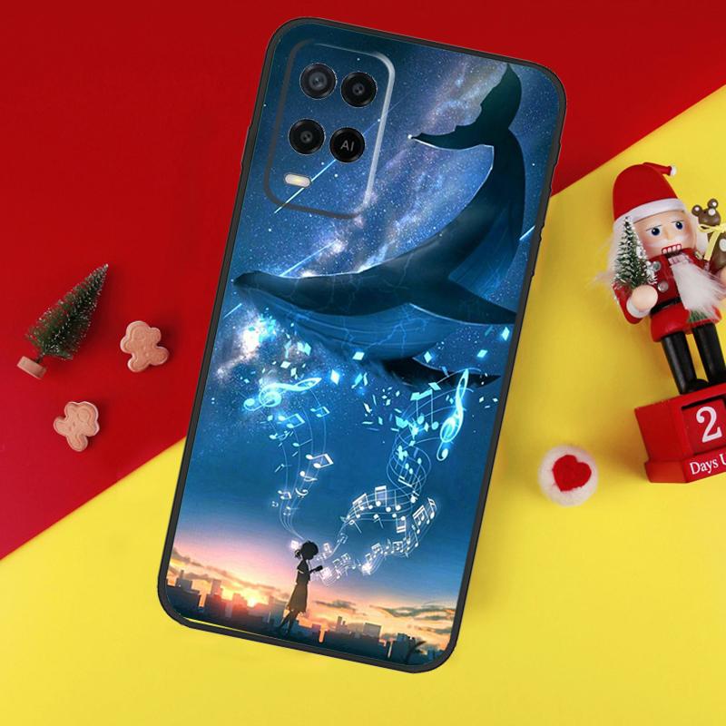 Волшебный Чехол Летающий Кит Для Oppo A78 A98 A18 A38 A58 A5 A6 Pro A54 A74 A94 A17 A57 A80 A60 A40 A96 A76 A16 A15