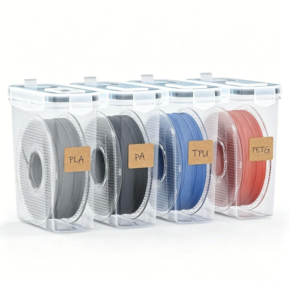 4Pcs Airtight 3D Printing Filament Container Dustproof Filament Storage Organizer Sealing