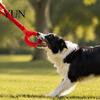 Washable Dog Training Gear Bungee Tug Toy, Woven Ring with Long Handle, Interactive Chew Teeth Tough of War Toy Cleaning for Medium Large Dogs, Dental