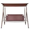 VEVOR 3-Person Patio Swing Chair, Outdoor Patio Swing with Adjustable Canopy, Porch Swing with Armrests, Teslin Fabric and Alloy Steel Frame