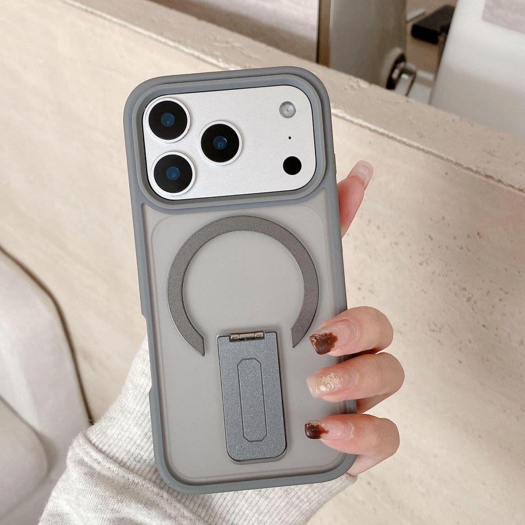 Матовый магнитный чехол для телефона Apple 16 с подставкой из одного слова для iPhone 17 Pro Max - Полупрозрачный и защитный