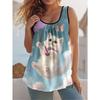 Summer Women's Sleeveless Colorful Cute Print Vest Comfortable Soft Loose Fashionable Versatile Vest