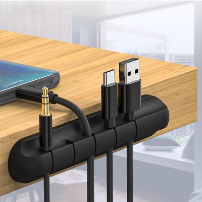 5-в-1 Силиконовый органайзер для кабелей USB, настольный держатель для кабелей USB, зажимы для укладки кабелей для телевизора