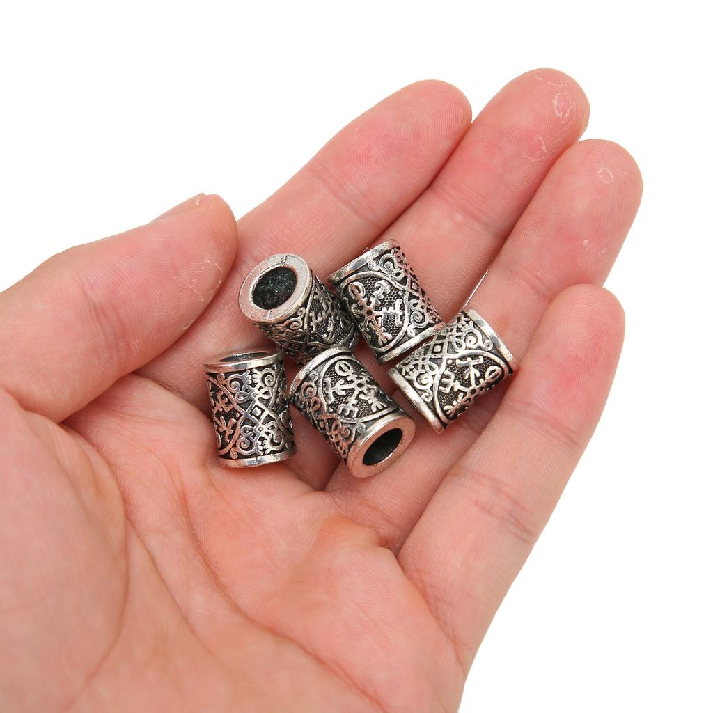 5pcs Beard Beads Viking Vintage Alloy Beard Beads for Beards Dirty Braids Bracelets Necklaces