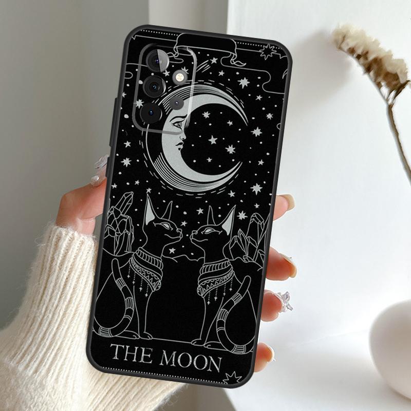 Moon Tarot Witch Cat Case For Samsung Galaxy A55 A15 A35 A56 A06 A16 A26 A36 A32 A52 A13 A33 A53 A14 A34 A54 A17