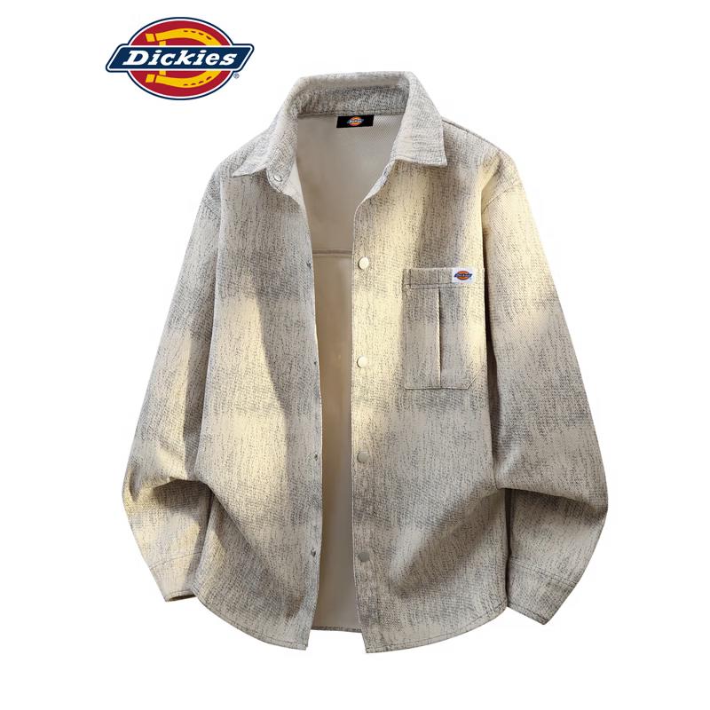 Мужская повседневная джинсовая рубашка Dickies в американском стиле с длинным рукавом