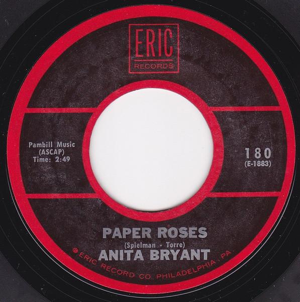 Пластинка 7 дюймов ANITA BRYANT Paper Roses 180 Eric Records Поп США Б/у