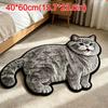 Special-shaped Cat Floor Mat Absorbent Animal Door Mat Cute Cat Shaped Rug  Bedroom Decor