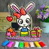 3D Wood Snowflake Clay Painting Children DIY Creative Colorful Mud Painting  Board Art Painting Tool Child