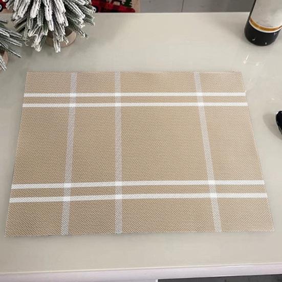 Table Placemat Plaid Print Table Mat Washable Heat Resistant Heat Resistant Placemat