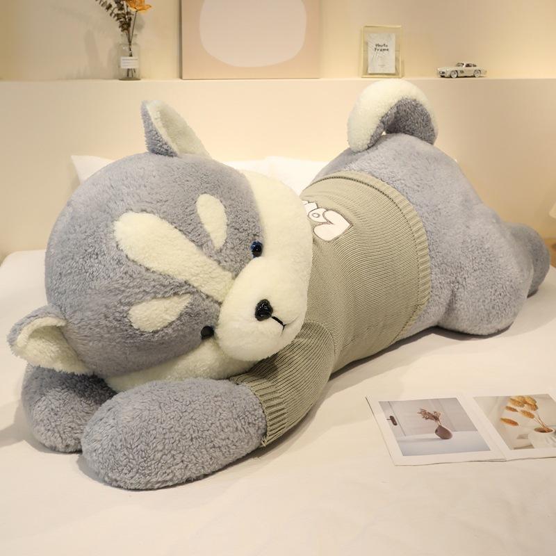 Large Soft Sweater Party Dog Husky Big Doll Plush Toy Big Dog Doll Girl Rag Doll