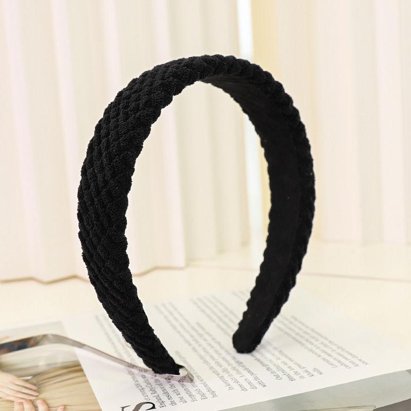 Повязка на голову в клетку с широкими полями Аксессуары для волос Вельветовая модная губка