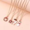 Christmas Ornaments: Reindeer Snowman Necklace & Cartoon Sweater Chain for Women