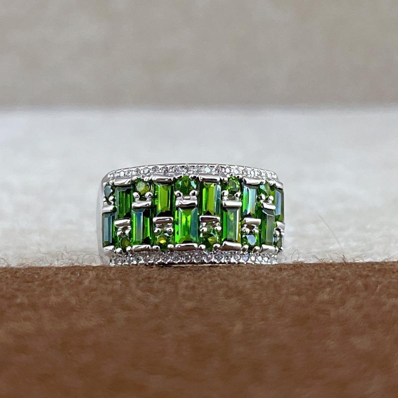 Sace Gems Кольца из стерлингового серебра 925 пробы с натуральным диопсидом для женщин, помолвка, коктейльная вечеринка, ювелирные украшения, подарок