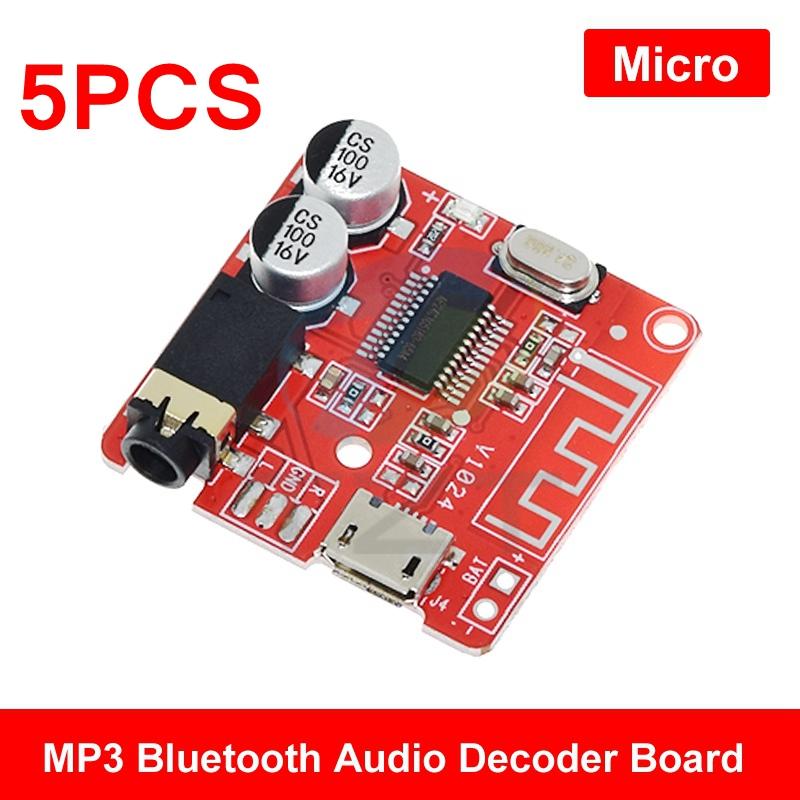 1/5 шт. TZT DIY Плата Bluetooth-аудиоприемника Bluetooth 5.0 MP3 Плата автомобильного аудио Стереомузыкальный модуль 3,7-5 В