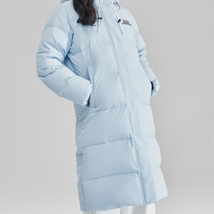 Skechers FW23 Яркая Повседневная Серия Однотонная Повседневная Пуховая Куртка с Капюшоном Женская Верхняя Одежда Кашемирово-Синяя L423W131-00F5