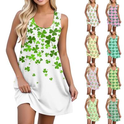 Женский повседневный сарафан с карманами, летнее пляжное платье в стиле бохо, футболки, платья с U-образным вырезом, свободные платья-майки