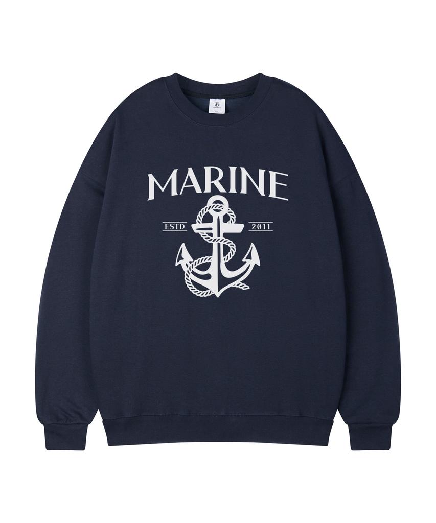 TOPBOY Marine Oversized Printed Sweatshirt