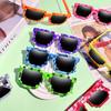12 Pack Retro Pixel Glasses 80s Video Game Theme Party Gift Adult Plastic Glasses Suitable for Birthday Halloween Christmas