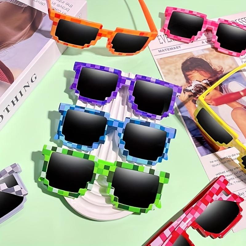 Набор из 12 штук очков в стиле ретро-пикселей, подарок для вечеринки в стиле видеоигры 80-х, взрослые пластиковые очки, подходят для дня рождения, Хэллоуина, Рождества