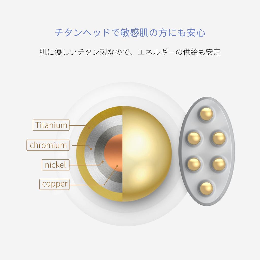 COSBEAUTY Устройство для красоты лица RF Подтяжка кожи Уход за кожей 3 уровня Титановая головка Безопасно для чувствительной кожи Беспроводная зарядка Сделано в Японии (Радио