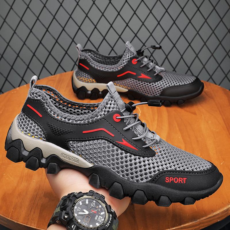 Новые летние сандалии мужские сетчатые тонкие дышащие повседневные туфли мужские спортивные туфли для улицы для путешествий и походов