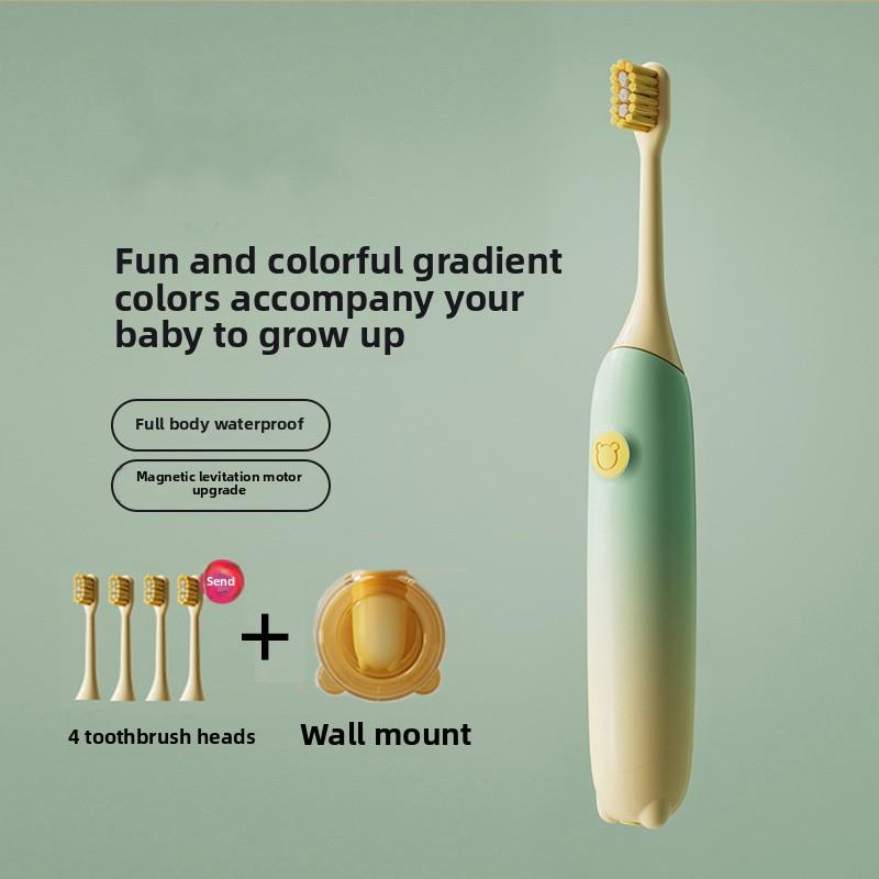 Детская электрическая зубная щетка для подростков 6-12-15 лет, беспроводная зарядка, мягкая щетина, водонепроницаемая звуковая детская зубная щетка