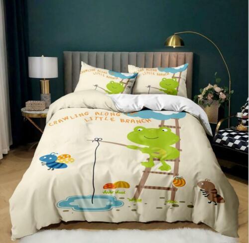 Одеяло серии Cute Frog, набор пододеяльников, наволочка, односпальная двуспальная кровать размера «queen-size»