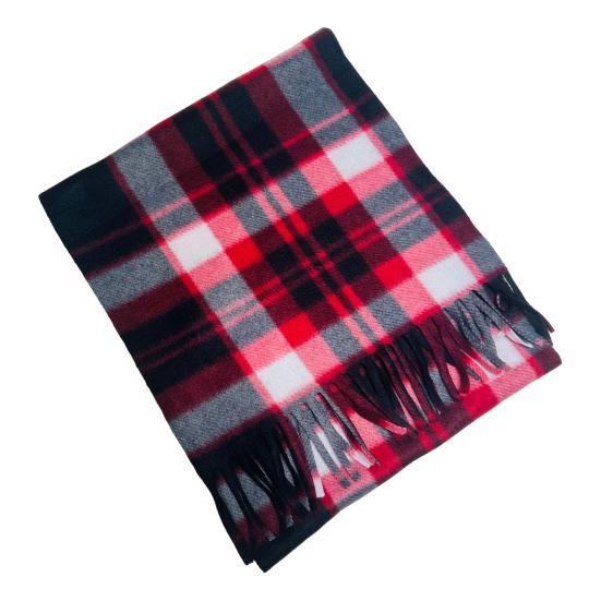 Adult Scarf Double-Sided Velvet Soft Plaid Pattern Autumn Winter Scarf with Tassel Men Women Warm Shawl