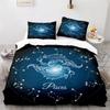 Premium Twelve Constellation Duvet Cover Galaxy Theme King Size Quilt Cover For Constellation Bedroom Decoration For Children Women Men