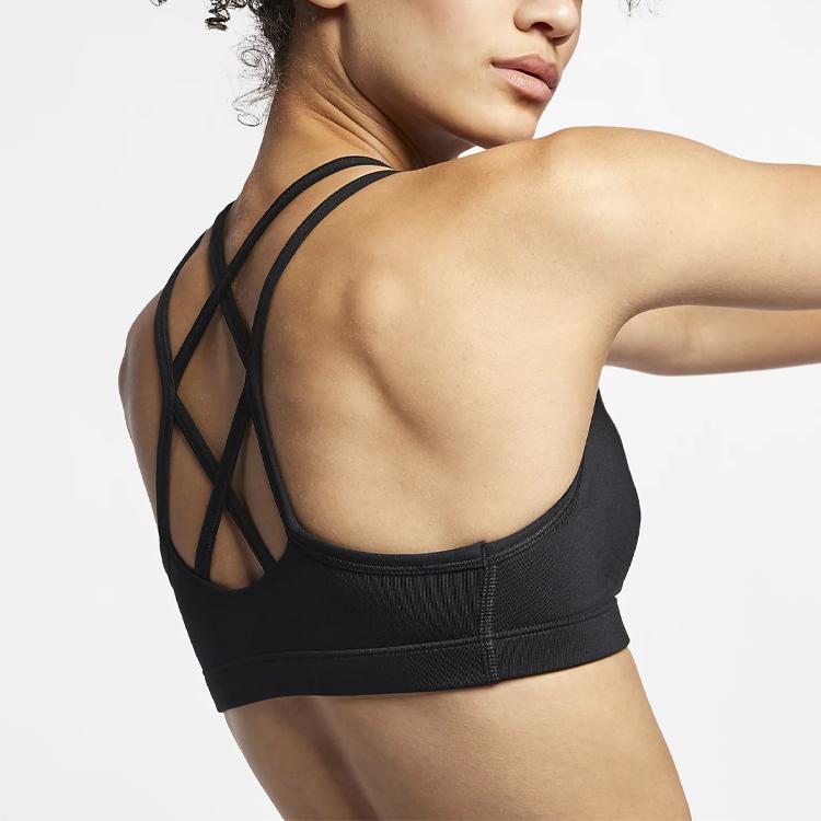 Nike Избранное Низкоинтенсивная поддержка Быстросохнущий спортивный бюстгальтер Женское нижнее белье Черный AQ8687-010