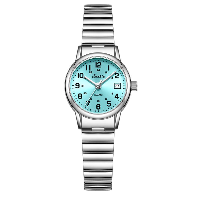 SUNKTA Watch Women New Fashion Luxury Stainless Steel Wristwatch Bracelet Simple Golden Waterproof Luminous Ladies Watches