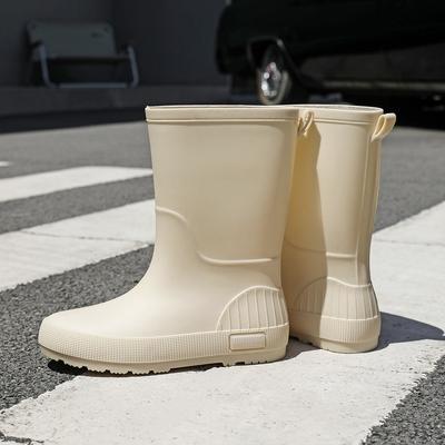 Женские полусапоги цвета Моранди, модные классические женские уличные резиновые сапоги для ходьбы по воде, утолщенные нескользящие водные туфли, резиновые сапоги